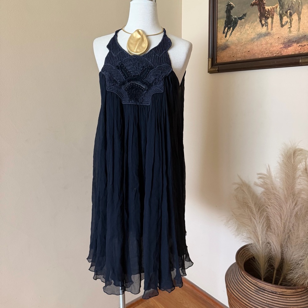 Vanessa Bruno Silk Halter Mini Dress